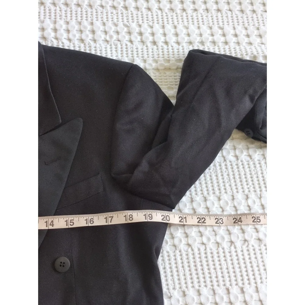 Yves Saint Laurent Double Breasted Tuxedo Blazer Sz 46 Reg Pour‎ Homme Black